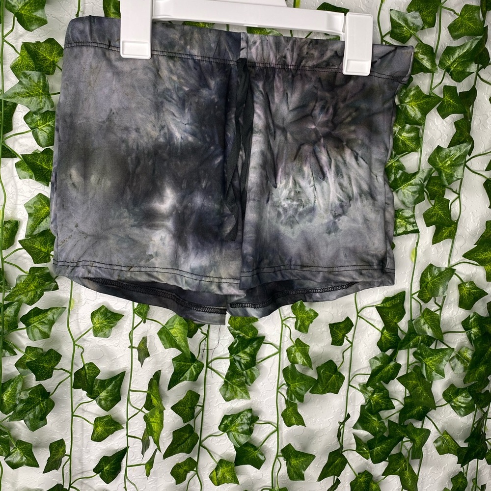 Grey tie-dye booty shorts